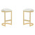 Aura 28.54 in. White and Polished Brass Stainless Steel Bar Stool (Set of 2) - Front Facing Silo Image