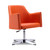 Pelo Adjustable Height Swivel Accent Chair in Orange and Polished Chrome - view-0