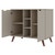 Hampton 39.37" Buffet Stand in Off White - Angled Open Doors Silo Image