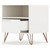 Rockefeller 1.0 Mid-Century- Modern Nightstand with 1-Drawer in Off White - Left Angle Drawer Open View
