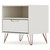 Rockefeller 1.0 Mid-Century- Modern Nightstand with 1-Drawer in Off White - Flush Handle View