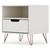 Rockefeller 1.0 Mid-Century- Modern Nightstand with 1-Drawer in Off White - Cut Out Edge Handle View