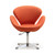 Raspberry Adjustable Swivel Chair in Orange and Polished Chrome - view-0