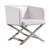 Hollywood Lounge Accent Chair in White and Polished Chrome