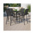 Outdoor Dining Set 4 Person Bistro Set Outdoor Glass Bar Table with Black All Weather Patio Stools - view-0