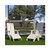 Set of 2 Sawyer Modern All Weather Poly Resin Wood Adirondack Chairs with Foot Rests in White
