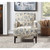 Carrington Armchair in Avignon Sky Fabric and Solid Wood Espresso Legs - Lifestyle Front View