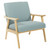 Weldon Chair in Klein Sea fabric with Brushed Finished Frame - Angle View - view-0