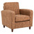 Venus Club Chair in Sand Faux Leather and Medium Espresso Legs - Angled View