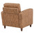 Venus Club Chair in Sand Faux Leather and Medium Espresso Legs - Back Angled View