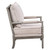 Abbott Chair in Linen Fabric with Brushed Grey Base K/D - Right Facing View