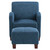 Aiden Chair & Ottoman Herringbone Navy with Medium Espresso Legs - Front view Silo