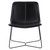 Grayson Accent Chair in Black Faux Leather and Black Base - Front View