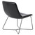 Grayson Accent Chair in Black Faux Leather and Black Base - Back Angle View