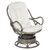 Tahiti Rattan Swivel Rocker Chair in White Fabric with Gray Frame