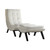 Tustin Lounge Chair and Ottoman Set With White Faux Leather Fabric and Black Legs