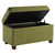 Storage Ottoman in Green Fabric - Angled View with Lid Open