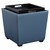 Rockford Storage Ottoman in Slate Blue Faux Leather - Angled View with Storage Top On - view-4