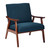 Davis Chair in Klein Azure fabric with medium Espresso frame.