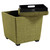 Rockford Storage Ottoman in Green Fabric - Angle View with Storage Lid Off