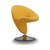 Curl Swivel Accent Chair in Yellow and Polished Chrome - view-0