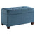 Storage Ottoman in Blue Fabric - Right Angle View