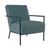 Verdugo Accent Chair with Black Frame in Navy Faux Leather