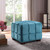 Sheldon Tufted Ottoman in Cruising Fabric with Coffee Finished Wooden Legs - Lifestyle Angle View