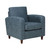 Venus Club Chair in Navy Faux Leather and Medium Espresso Legs - view-0