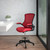 Mid-Back Red Mesh Ergonomic Drafting Chair with Adjustable Foot Ring and Flip-Up Arms - view-0