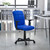 Mid-Back Blue Quilted Vinyl Swivel Task Office Chair with Arms - view-0