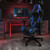 X30 Gaming Chair Racing Office Ergonomic Computer Chair with Reclining Back and Slide-Out Footrest in Blue LeatherSoft - view-0