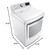 LG 7.3 cu. ft. Smart Wi-fi Enabled Electric Dryer w/ Sensor Dry Technology - Silo Top Left Side View with Dimensions