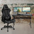 Black Gaming Desk and Gray/Black Reclining Gaming Chair Set with Cup Holder, Headphone Hook & 2 Wire Management Holes - Lifestyle