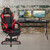 Gaming Desk with Cup Holder/Headphone Hook/Removable Mousepad Top & Red Reclining Back/Arms Gaming Chair with Footrest - Lifestyle