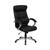 High Back Black LeatherSoft Executive Swivel Office Chair with Curved Headrest and White Line Stitching