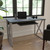 Black Computer Desk with Pull-Out Keyboard Tray and Cross-Brace Frame - Lifestyle