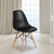 Elon Series Black Plastic Chair with Wooden Legs - view-0