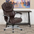 High Back Brown LeatherSoft Executive Swivel Ergonomic Office Chair with Arms - view-0
