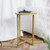 Greenwich Collection End Table - Modern Clear Glass Accent Table with Crisscross Brushed Gold Frame - view-0