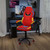 Ergonomic Office Computer Chair - Adjustable Red & Yellow Designer Gaming Chair - 360° Swivel - Red Dual Wheel Casters