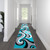 Athos Collection 3' x 16' Turquoise Abstract Area Rug - Olefin Rug with Jute Backing - Hallway, Entryway, or Bedroom - view-0