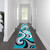 Athos Collection 3' x 16' Turquoise Abstract Area Rug - Olefin Rug with Jute Backing - Hallway