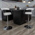 Contemporary White Vinyl Adjustable Height Barstool with Arms and Chrome Base - Lifestyle