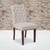 2 Pk. HERCULES Series Beige Fabric Parsons Chair with Rolled Back, Accent Nail Trim and Walnut Finish