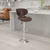 Contemporary Cozy Mid-Back Brown Vinyl Adjustable Height Barstool with Chrome Base - Lifestyle Image