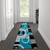 Audra Collection 2' x 7' Turquoise Geometric Abstract Area Rug - Olefin Rug with Jute Backing - Entryway