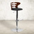 Walnut Bentwood Adjustable Height Barstool with Three Slot Cutout Back and Black Vinyl Seat - view-0