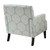 Carrington Armchair in Gabrielle Sky Fabric and Solid Wood Espresso Legs - Back Angle View