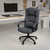 High Back Gray Fabric Executive Swivel Office Chair with Arms - BT9022BKGG - view-0